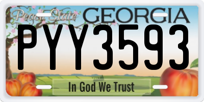 GA license plate PYY3593