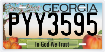 GA license plate PYY3595