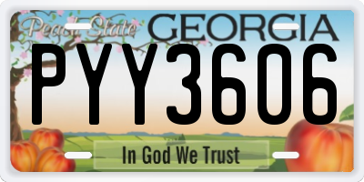 GA license plate PYY3606