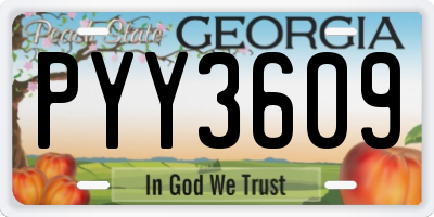 GA license plate PYY3609