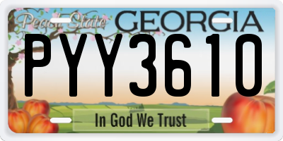 GA license plate PYY3610