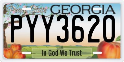 GA license plate PYY3620