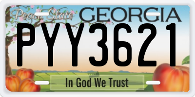 GA license plate PYY3621