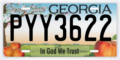 GA license plate PYY3622