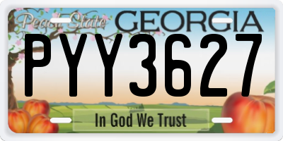 GA license plate PYY3627