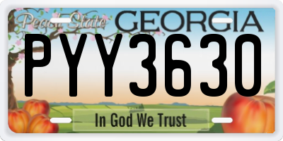 GA license plate PYY3630