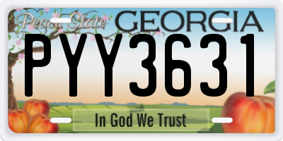 GA license plate PYY3631