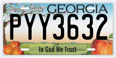 GA license plate PYY3632