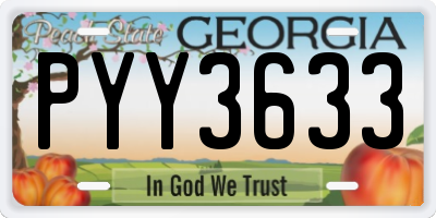 GA license plate PYY3633