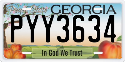 GA license plate PYY3634