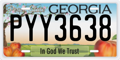 GA license plate PYY3638