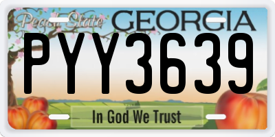 GA license plate PYY3639