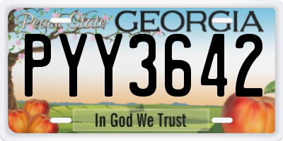 GA license plate PYY3642