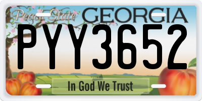 GA license plate PYY3652