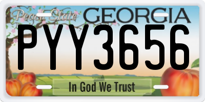GA license plate PYY3656