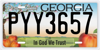GA license plate PYY3657