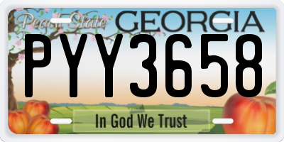 GA license plate PYY3658