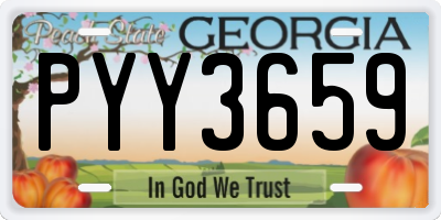 GA license plate PYY3659