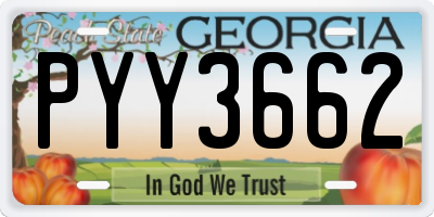 GA license plate PYY3662