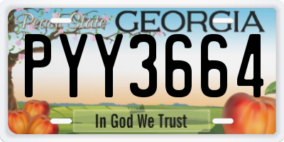 GA license plate PYY3664