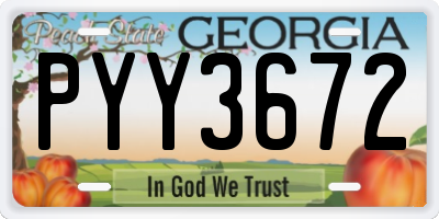GA license plate PYY3672