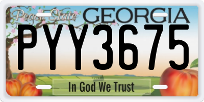 GA license plate PYY3675
