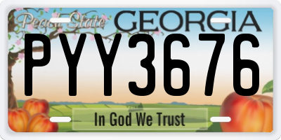 GA license plate PYY3676