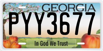 GA license plate PYY3677
