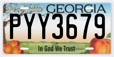 GA license plate PYY3679