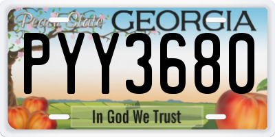 GA license plate PYY3680
