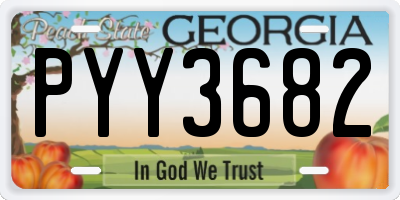 GA license plate PYY3682