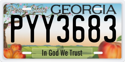 GA license plate PYY3683