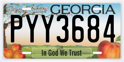 GA license plate PYY3684