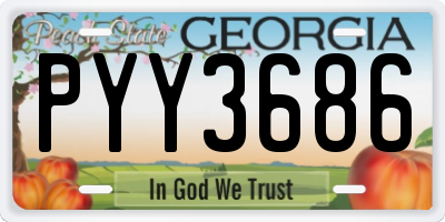 GA license plate PYY3686