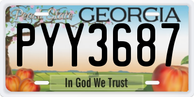 GA license plate PYY3687