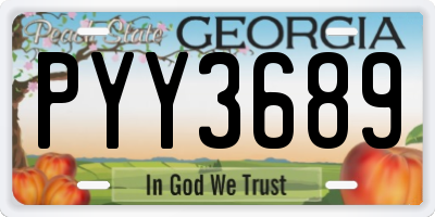 GA license plate PYY3689