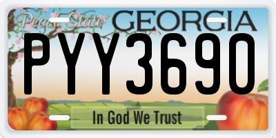 GA license plate PYY3690