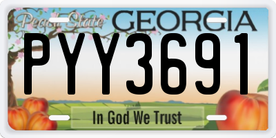 GA license plate PYY3691