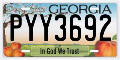 GA license plate PYY3692