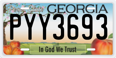 GA license plate PYY3693