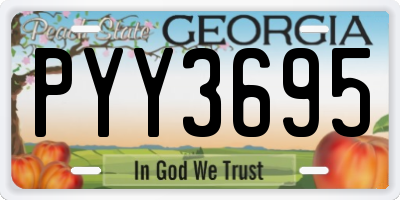 GA license plate PYY3695