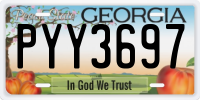 GA license plate PYY3697