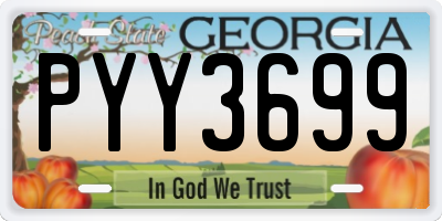 GA license plate PYY3699