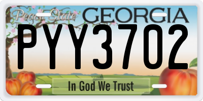 GA license plate PYY3702