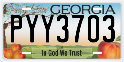 GA license plate PYY3703