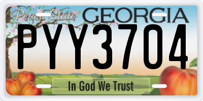 GA license plate PYY3704