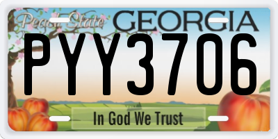 GA license plate PYY3706