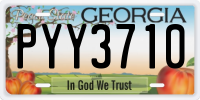 GA license plate PYY3710