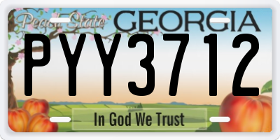 GA license plate PYY3712