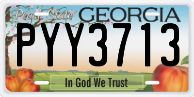 GA license plate PYY3713